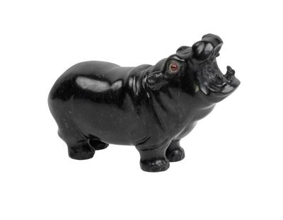 A figure of a hippopotamus, - Silver and Russian Silver