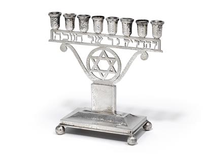 An Art Deco Chanuka candelabrum from Vienna, - Silver and Russian Silver