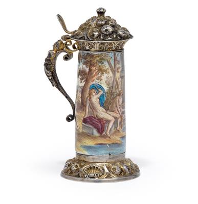 A miniature lidded tankard from Vienna, - Argenti e Argenti russo