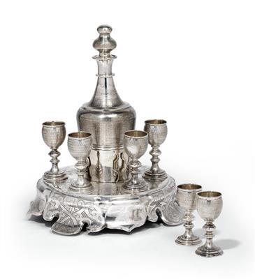 A liquor set from Vienna, - Silver and Russian Silver