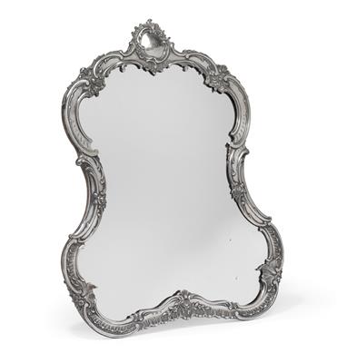 A standing mirror from Vienna, - Silver and Russian Silver
