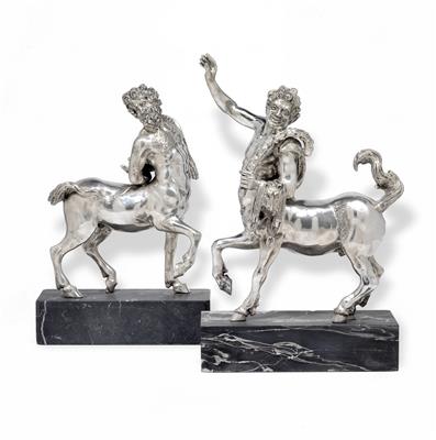 Two centaur figures from Italy, - Stříbro a Ruské stříbro