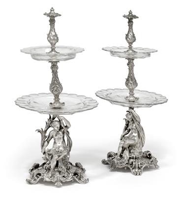 "ODIOT" - a pair of centrepieces from Paris, - Argenti e Argenti russo