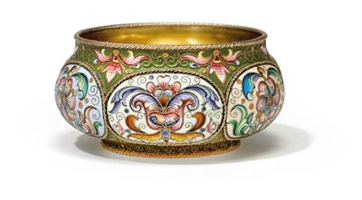 Fedor Rückert - a cloisonné bowl from Moscow, - Argenti e Argenti russo