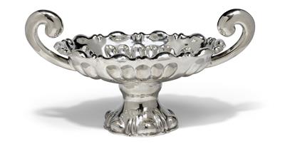 A large fruit bowl, - Silver and Russian Silver