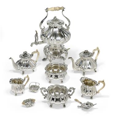 A large Biedermeier tea set from Vienna, - Argenti e Argenti russo