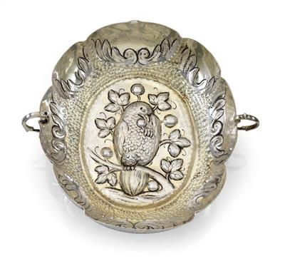 A handled bowl, - Silver and Russian Silver