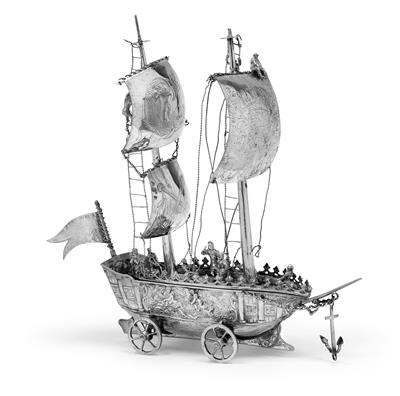 A Historism Period sailing ship, - Silver and Russian Silver