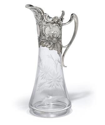 An Art Nouveau wine jug, - Stříbro a Ruské stříbro