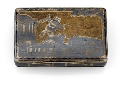 A niello lidded box from Moscow, - Argenti e Argenti russo