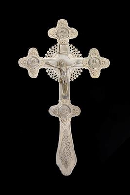 A crucifix from Moscow, - Silver and Russian Silver