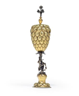 A pineapple-shaped goblet from Nuremberg, - Silver and Russian Silver