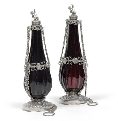 A pair of Historism Period bottles from Germany, - Silver and Russian Silver