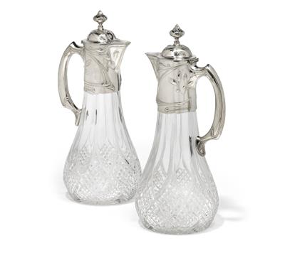 A pair of Art Nouveau wine jugs from Germany, - Argenti e Argenti russo