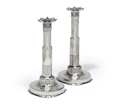 A pair of candleholders from Moscow, - Argenti e Argenti russo