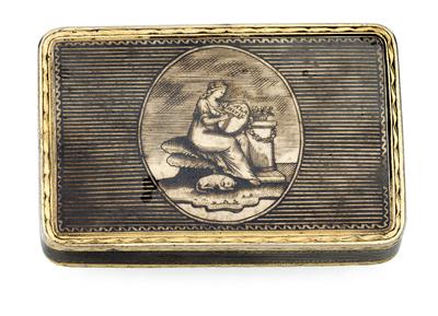 A niello lidded box from Russia, - Silver and Russian Silver
