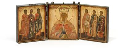 A triptych from Russia, - Silver and Russian Silver