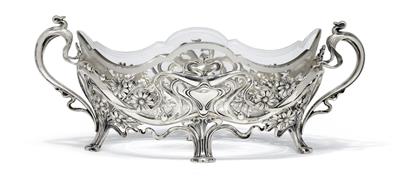 An Art Nouveau jardinière and two centrepiece bowls from Vienna, - Silver and Russian Silver