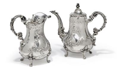 A coffeepot and jug from Vienna, - Silver and Russian Silver