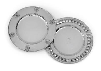 "BUCCELLATI" - Two place plates, - Silver and Russian Silver