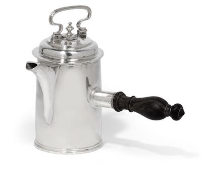 A chocolate pot from Augsburg, - Silver and Russian Silver