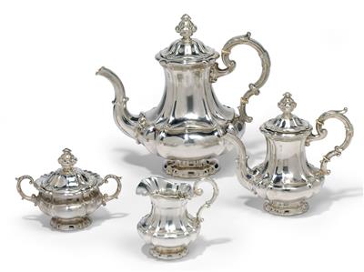 A tea- and coffee set from Germany, - Stříbro a Ruské stříbro