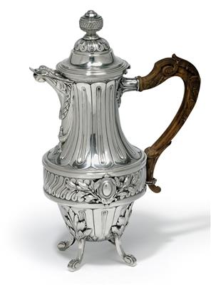 A coffeepot from France, - Silver and Russian Silver