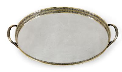 A large tray from Vienna, - Silver and Russian Silver