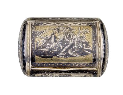A niello lidded box from Moscow, - Argenti e Argenti russi