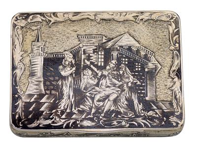 A niello lidded box from Moscow, - Argenti e Argenti russi