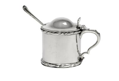 A mustard container from North Italy, - Silver and Russian Silver