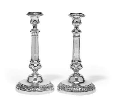 A pair of Neapolitan candleholders, - Argenti e Argenti russi