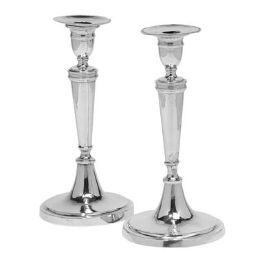 A pair of candleholders from Sicily, - Stříbro a Ruské stříbro