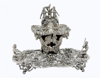 A centrepiece and table fountain from Rome, - Silver and Russian Silver