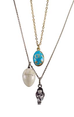 An egg pendant from Russia, - Silver and Russian Silver