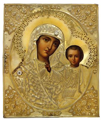 An icon from St Petersburg, - Stříbro a Ruské stříbro