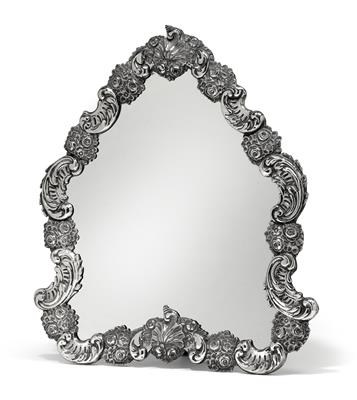 A Biedermeier mirror from Vienna, - Silver and Russian Silver