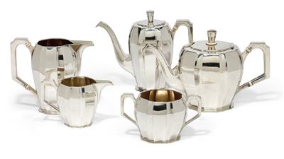 An art nouveau tea- and coffee set from Vienna, - Silver and Russian Silver