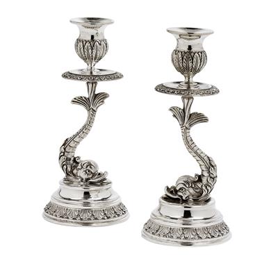 “BUCCELLATI” - a Pair of Candleholders, - Silver