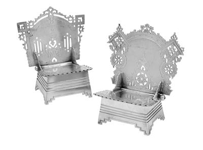 Two Salt Thrones from Moscow, - Silver