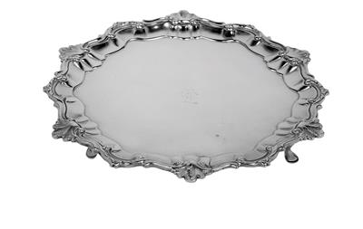 A Footed Platter, - Silver