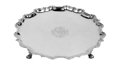 A George II Footed Platter from London, - Stříbro