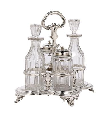 A William IV Cruet Frame from London, - Stříbro