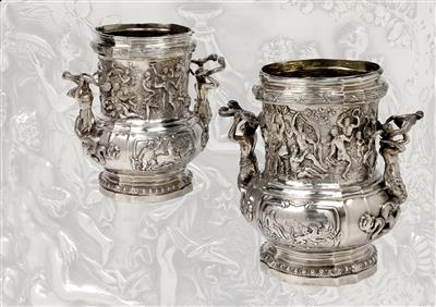 A Pair of Large Historicist Wine Coolers, - Silver