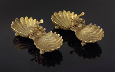 A Pair of George III Double Condiment Bowls by Paul Storr from London, - Stříbro