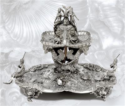 A Centrepiece and Table Fountain from Rome, - Silver