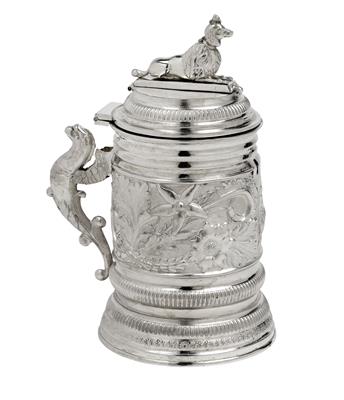 Wiener Biedermeier Spardose, - Silber