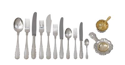 A Cutlery Set for 12 Persons from Vienna, - Silver