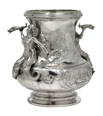 A Historicist Champagne Cooler from Germany, - Silver and Russian Silver
