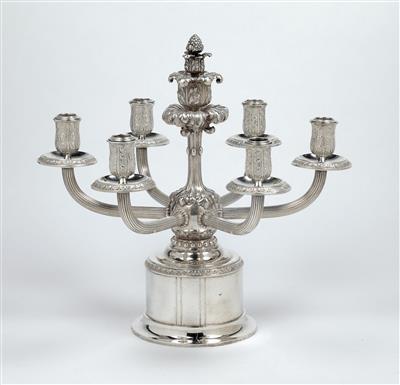 A Six-Light Candelabrum from Germany, - Argenti e Argenti russo